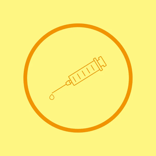 Medical Syringe Flat Icon Vector Illustration — Stock Vector