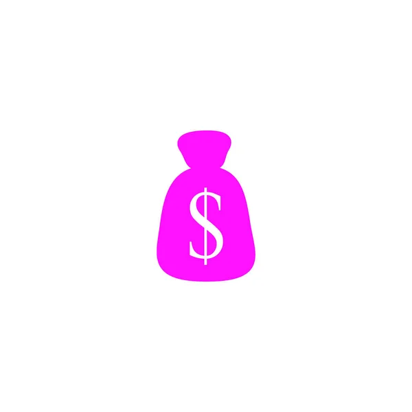 Sac Dollar Icône Plate Vecteur Illustration — Image vectorielle
