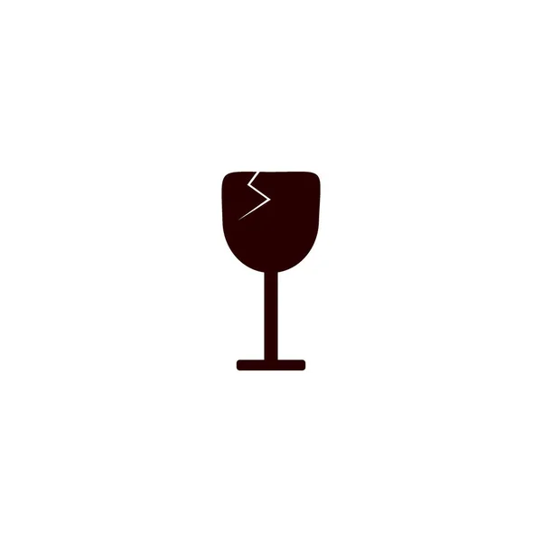 Copa Vino Icono Plano Vector Ilustración — Vector de stock