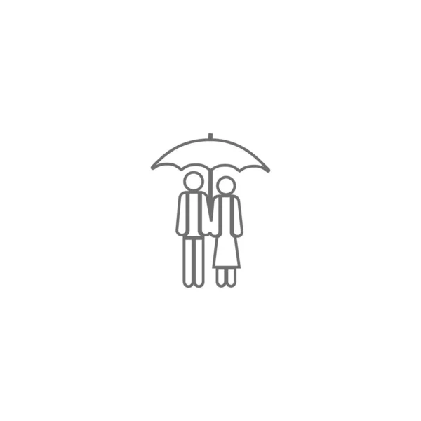 Man Woman Standing Together Vector Icon — Stock Vector