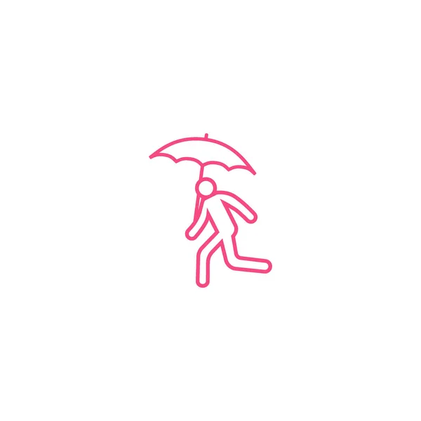 Kör Avatar Med Paraply Flat Ikonen Vektor Illustration — Stock vektor
