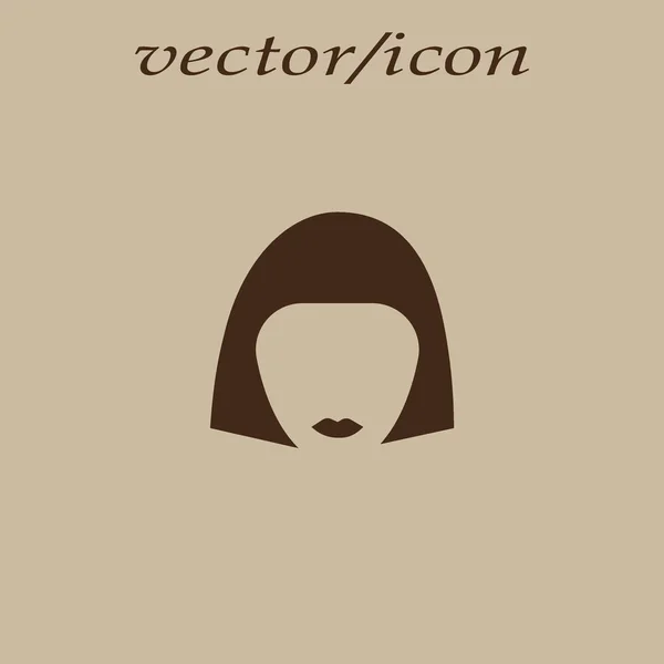 Minimalistische Vektor Ikone Des Weiblichen Kopfes Mit Kurzer Frisur — Stockvektor