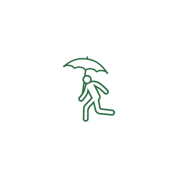 Adam Şemsiye Renkli Logo Şablonu Ile — Stok Vektör