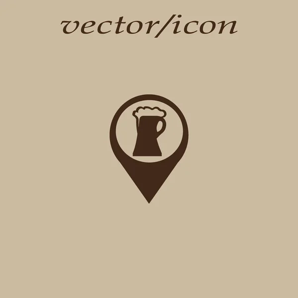 Bier Flach Symbol Vektor Illustration — Stockvektor