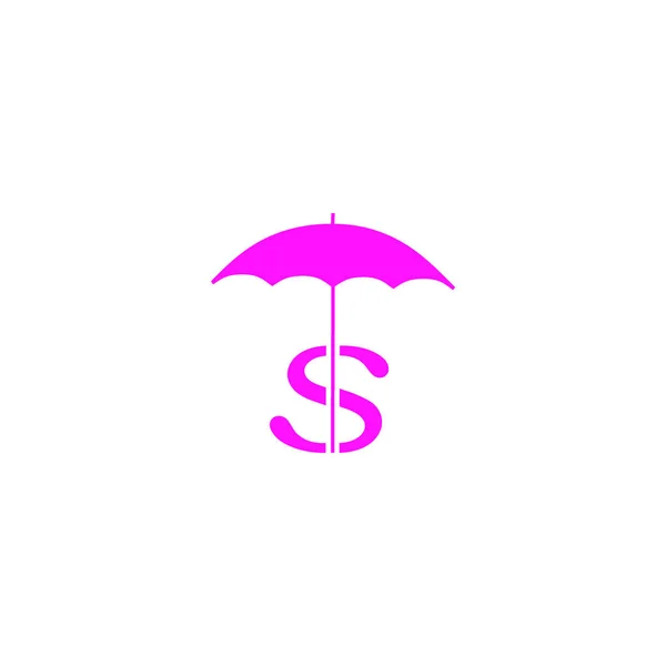 Färgglada Paraply Med Dollartecken Vektorillustration — Stock vektor