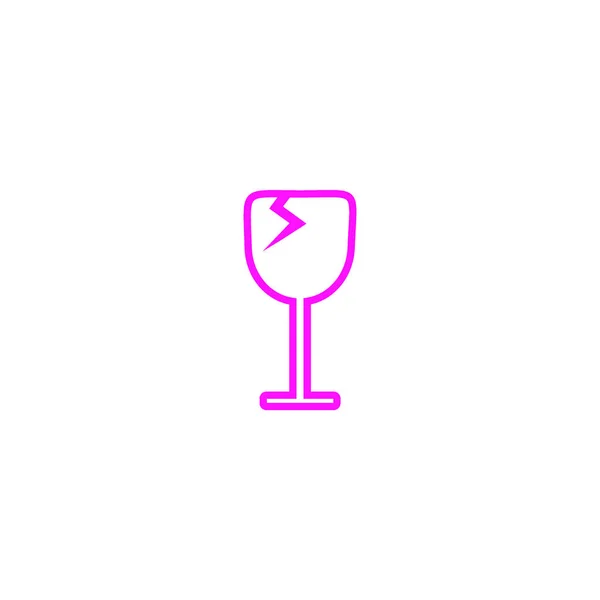 葡萄酒玻璃平面图标 — 图库矢量图片