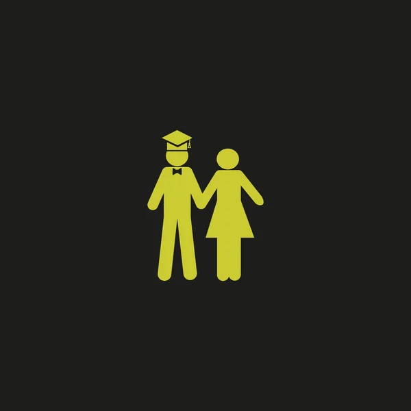 男と女で独身の帽子のベクトルのアイコン — ストックベクタ