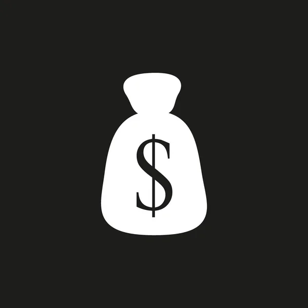 Bolsa Dinero Icono Plano Concepto Negocio — Vector de stock