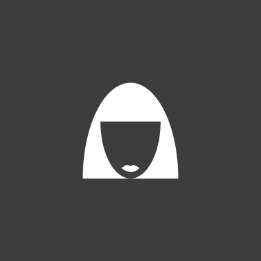 kadın baş kısa saç modeli ile minimalist vektör simgesi