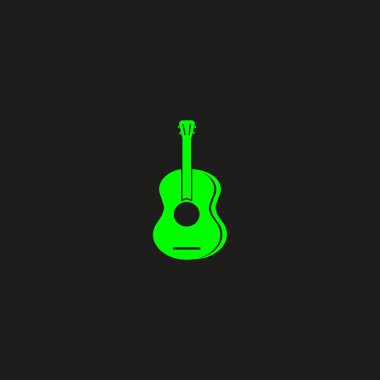 Gitar web simgesi, vektör çizim 