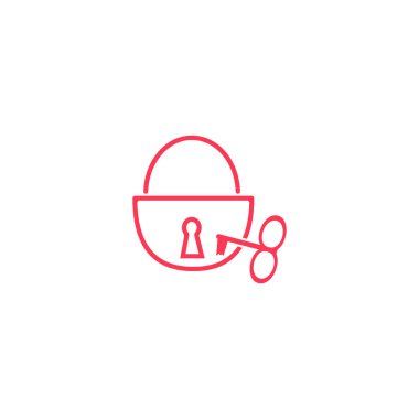 Kilit ve anahtar işaretleri logo şablonu