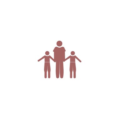 aile düz simgesi, vektör illüstrasyonu