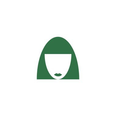 kadın baş kısa saç modeli ile minimalist vektör simgesi