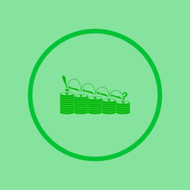 madeni para yığınları kutsal kişilerin resmi, vektör çizim 