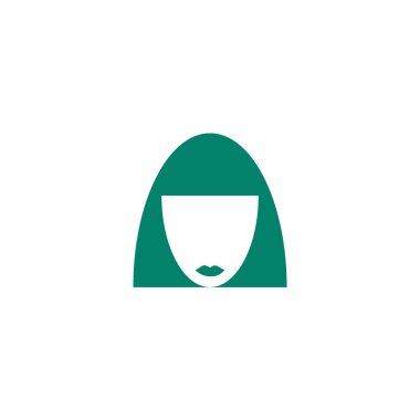 kadın baş kısa saç modeli ile minimalist vektör simgesi