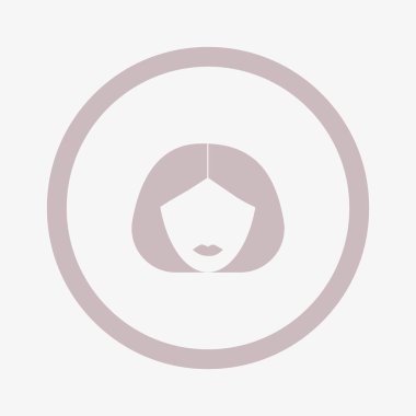 kadın baş kısa saç modeli ile minimalist vektör simgesi