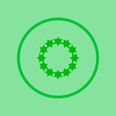 Noel çelenk düz stil ikonu, vektör çizim  