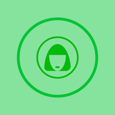 kadın baş kısa saç modeli ile minimalist vektör simgesi