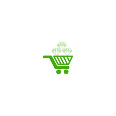alışveriş sepeti elmas, vektör çizim ile minimalist simgesi