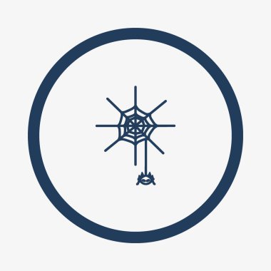 minimalist simgesi spiderweb ve örümcek, vektör çizim
