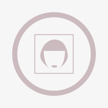 kadın baş kısa saç modeli ile minimalist vektör simgesi