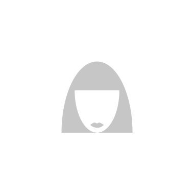 kadın baş kısa saç modeli ile minimalist vektör simgesi