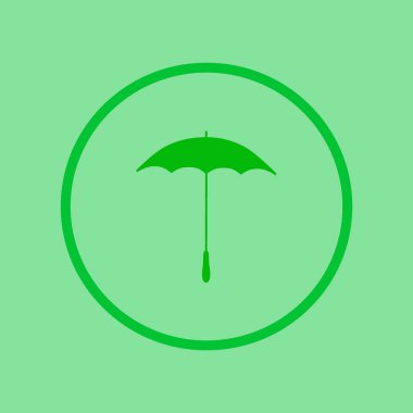 şemsiye düz stil ikonu, vektör çizim 