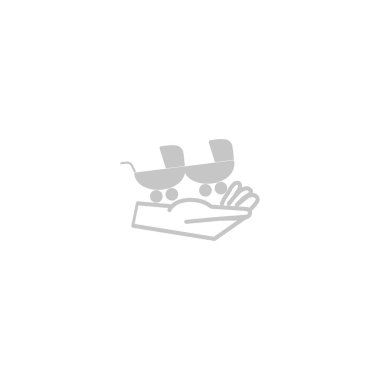 el düz stil simgesi, vektör çizim üzerinde iki bebek arabası  