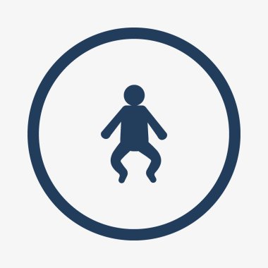 Bebek düz simgesi, vektör, illüstrasyon, Doğum kavramı  