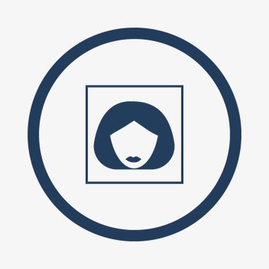 kadın baş kısa saç modeli ile minimalist vektör simgesi