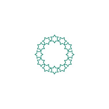 Noel çelenk düz stil ikonu, vektör çizim  