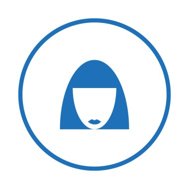 kadın baş kısa saç modeli ile minimalist vektör simgesi