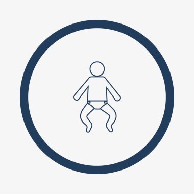 Bebek düz simgesi, vektör, illüstrasyon, Doğum kavramı  