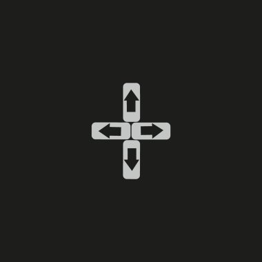 işaretçiler düz stil ikonu, vektör çizim 