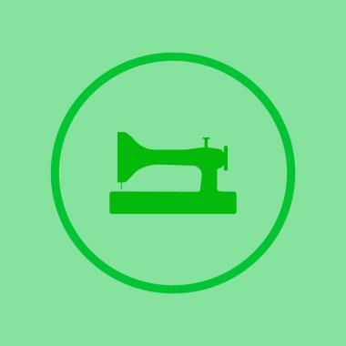 minimalist dikiş makinesi vektör çizim simgesi