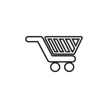 alışveriş sepeti, vektör çizim minimalist simgesi