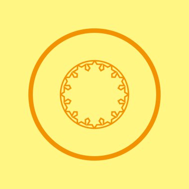 daire düz stil ikonu, vektör çizim, ekip çalışması kavramı şeklinde insan avatarları    