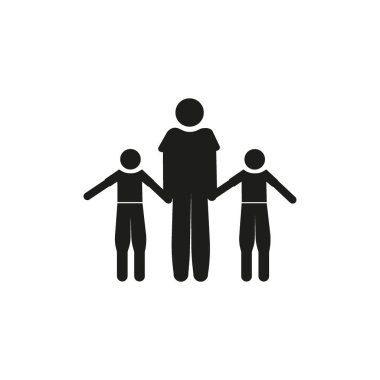 aile düz simgesi, vektör illüstrasyonu