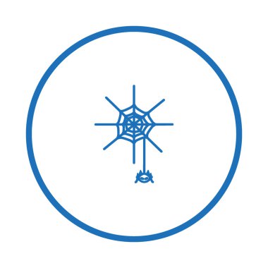 minimalist simgesi spiderweb ve örümcek, vektör çizim