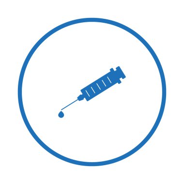 Tıbbi şırınga düz simgesi, vektör, illüstrasyon 