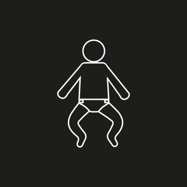 Bebek düz simgesi, vektör, illüstrasyon, Doğum kavramı  