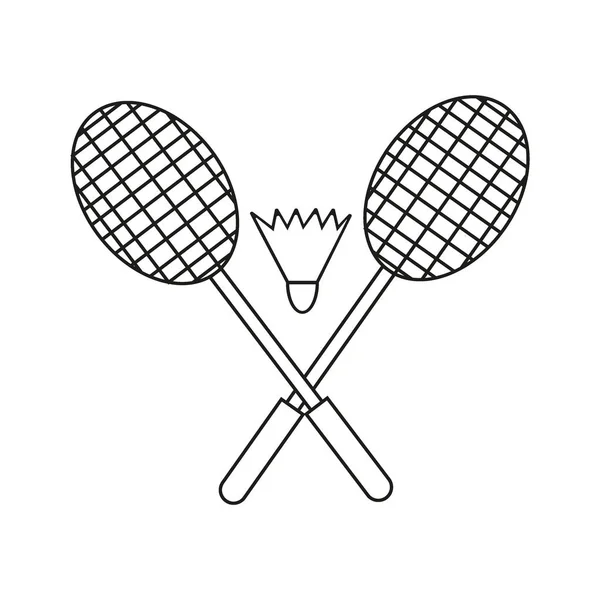 Raquetas Shuttlecock Para Ilustración Vectores Bádminton — Vector de stock