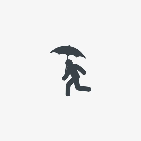 Homem Com Guarda Chuva Modelo Logotipo Colorido — Vetor de Stock