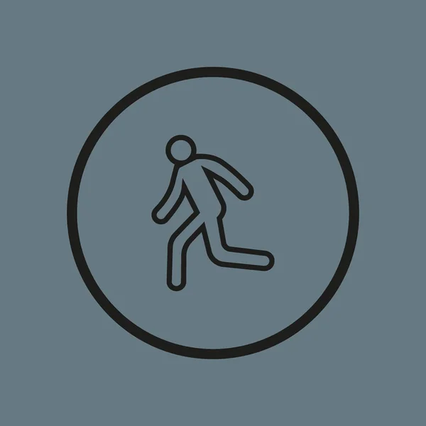 Silueta Hombre Corriendo Icono Simple — Vector de stock