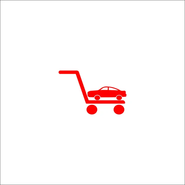 Minimalistic Vector Icon Car Tow Truck — Stock Vector