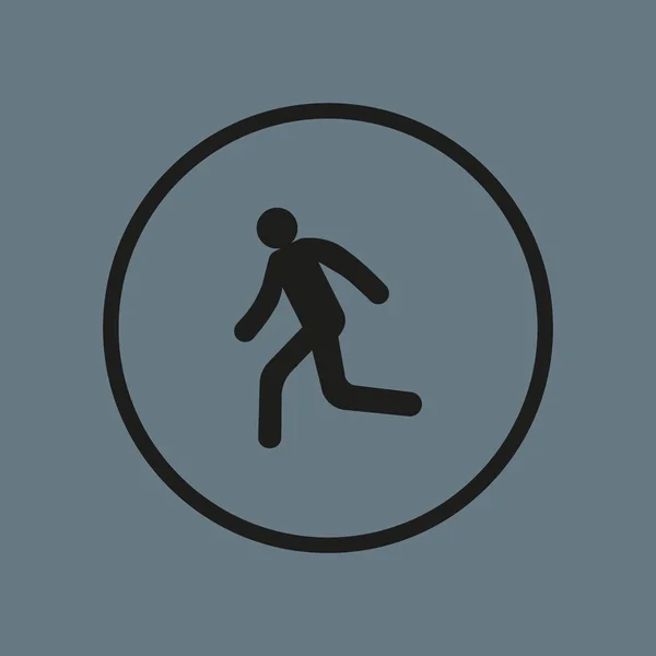 Silhouette Running Man Icône Simple — Image vectorielle