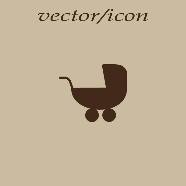 Kinderwagen Flache Stil Ikone Vektorillustration — Stockvektor