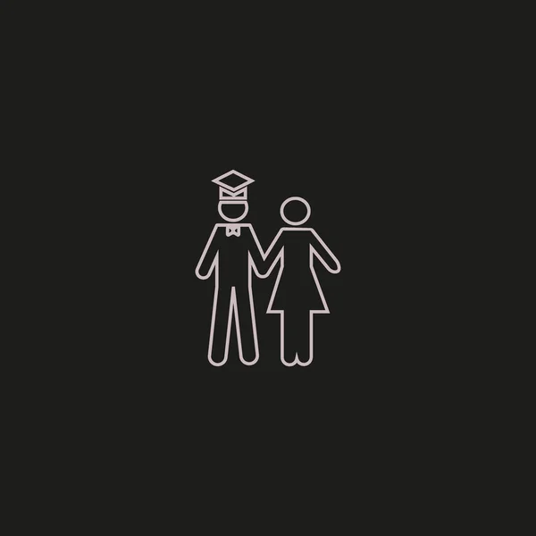 Icono Vectorial Minimalista Soltero Hombre Mujer Pie Juntos — Vector de stock