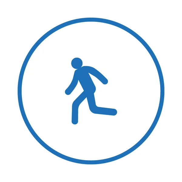Silueta Hombre Corriendo Icono Simple — Vector de stock