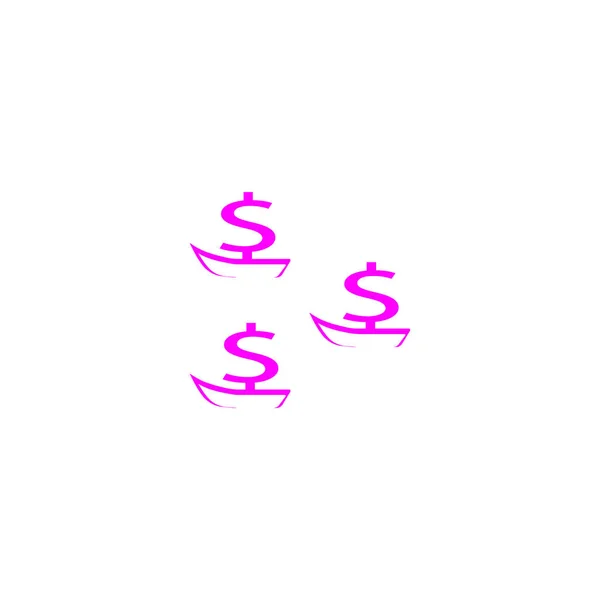 Lodě Znakem Dolaru Jako Plachty Vektorové Ilustrace — Stockový vektor